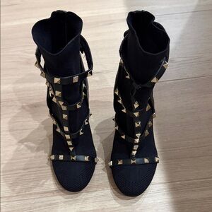Valentino Garavani Black Studded Heeled Boots